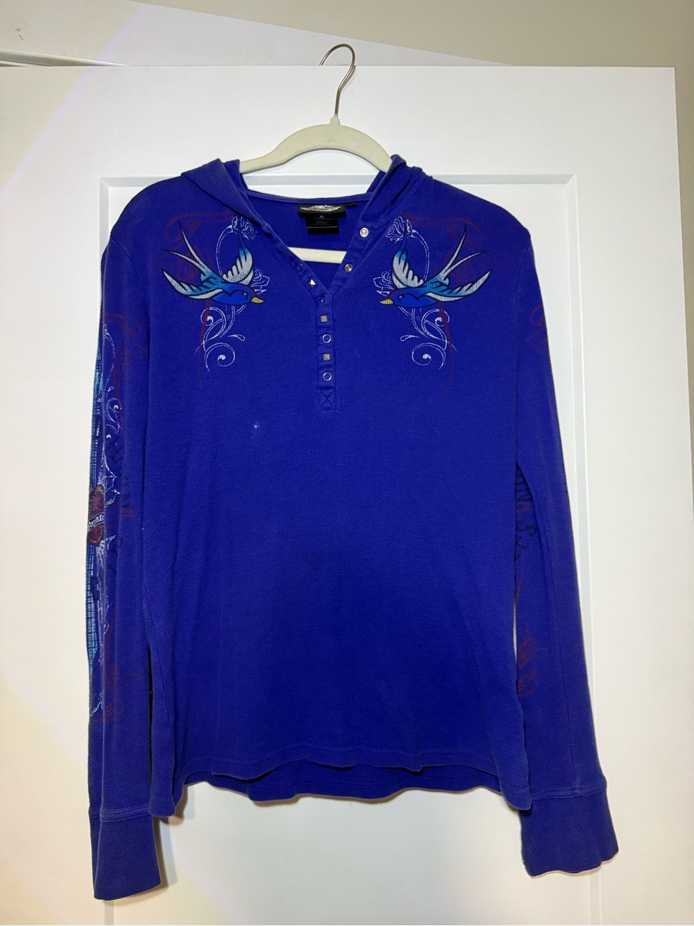 Harley-Davidson Royal Blue Winged Heart Hoodie - Picture 5 of 6